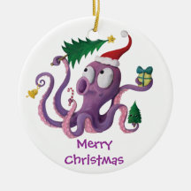 Christmas Octopus Christmas Tree Ornaments