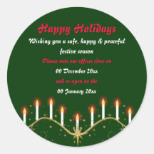 Christmas office premises closed from to peace stickers