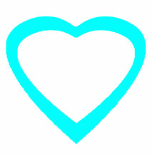 Christmas Ornament Open Heart Cyan Photo Cut Outs