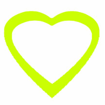 Christmas Ornament Open Heart Yellow Green Cut Out