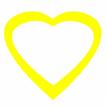 Christmas Ornament Open Heart Yellow Photo Sculpture