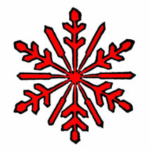 Christmas Ornament Snowflake 1 Red Photo Cut Outs