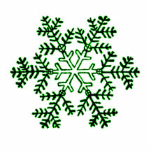 Christmas Ornament Snowflake 2 Green Acrylic Cut Out