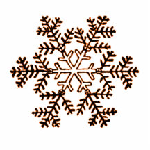 Christmas Ornament Snowflake 2 Orange Cut Outs
