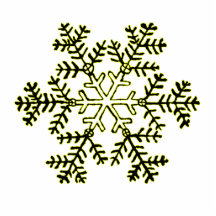 Christmas Ornament Snowflake 2 Yellow Photo Cut Outs