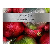Christmas Ornaments Save the Date Post Cards