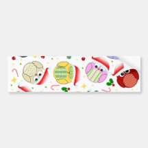Christmas Owls Design Bumper Stickers