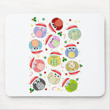 Christmas Owls Design Mousepad