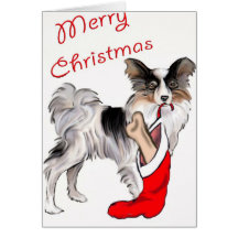 Christmas_Papillon Greeting Card
