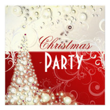 Christmas Party invitations, champagne bubbles