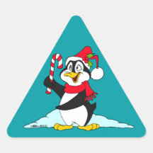 Christmas Penguin Triangle Stickers