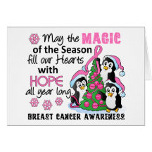 Christmas Penguins Breast Cancer Cards