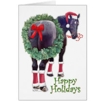 Christmas Percheron Draught   Horse Greeting Card