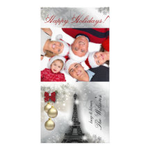 Christmas Photo Card Eiffel Tower Paris