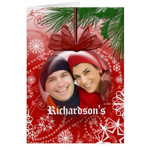 Christmas Photo Globe Ornament Greeting Card