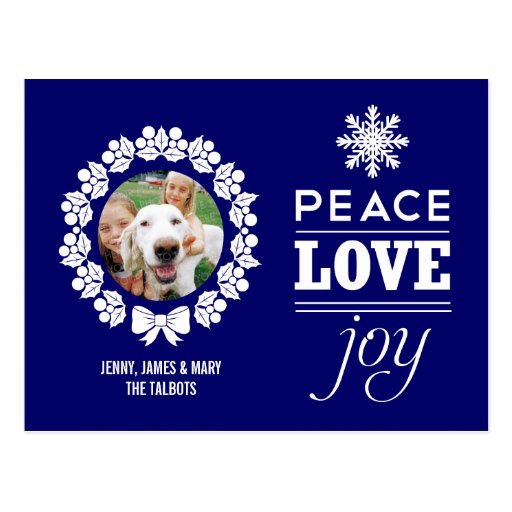 Christmas Photo Postcard - Peace, Love, and Joy