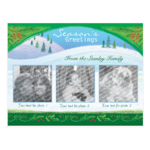 Christmas Photo Snow Scene Postcard