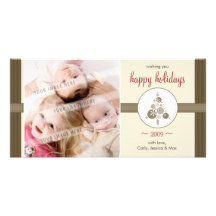 CHRISTMAS PHOTOCARD :: modern spotty tree 6 Personalized Photo Card