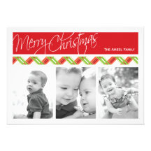 Christmas Plaid  |  Holiday 3 Photo Card Invites
