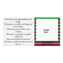 Christmas Poem Red and Green Photocard Picture Card