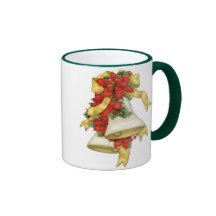 Christmas Poinsettia Bells Mugs