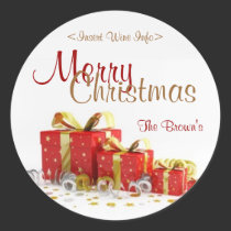 Christmas Present Customised Wine Label stickers