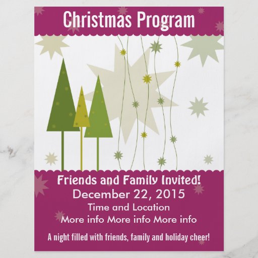christmas program green xmas trees flyers zazzle christmas program green xmas trees flyers zazzle