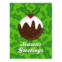 Christmas Pudding Postcard