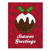 Christmas Pudding Postcard
