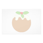 Christmas Pudding. White background. Personalised Stationery