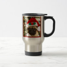 Christmas pug dog mug