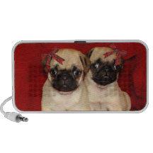 Christmas pug puppies portable speakers