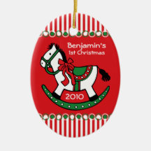 Christmas Rocking Horse Personalised Ornament