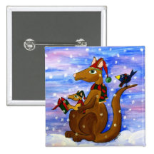 Christmas Roos Buttons