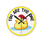 Christmas rubber duck with hat wall clocks