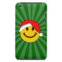 Christmas Santa Smiley Face Barely There iPod Covers