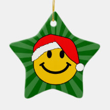 Christmas Santa Smiley Face Christmas Ornaments