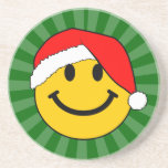 Christmas Santa Smiley Face Drink Coasters