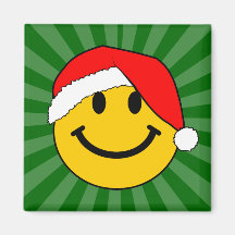 Christmas Santa Smiley Face Refrigerator Magnet