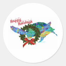 Christmas Sea Turtle Stickers