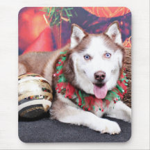Christmas - Siberian Husky - Buddy Mouse Pads
