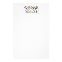 Christmas singing cats stationery design