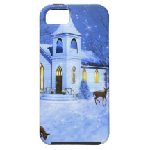 Christmas, Snow and Church iPhone 5 Case