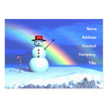 Christmas Snowman - Chubby Business Card Template