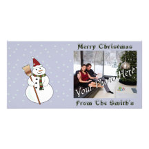 Christmas Snowman Photo Card