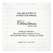 Christmas Song Custom Invitations