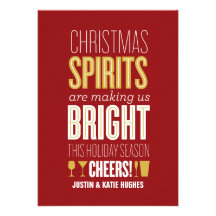 Christmas Spirits Holiday Card Personalised Invitations