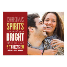 Christmas Spirits Holiday Photo Card Personalized Invites