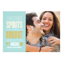 Christmas Spirits Holiday Photo Card Custom Announcements