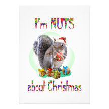 Christmas Squirrel Custom Invitation